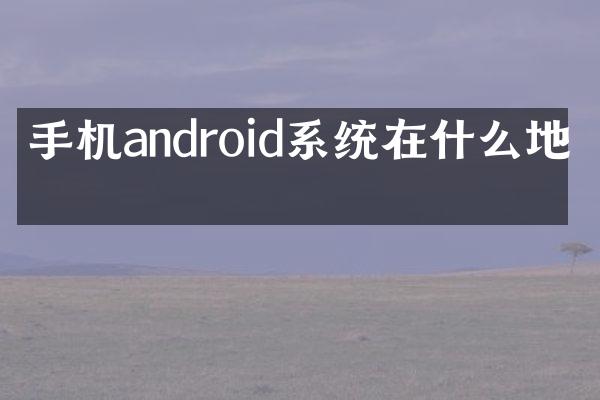 手机android系统在什么地方