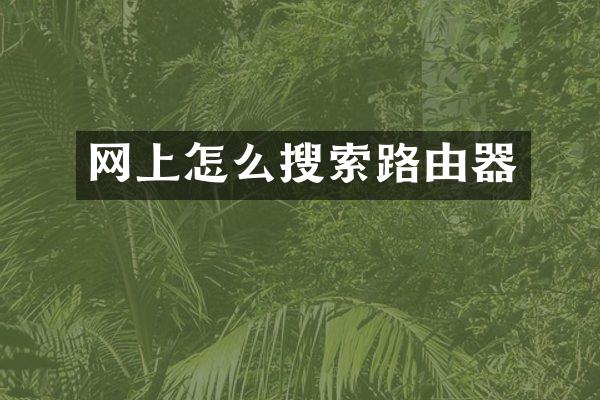 网上怎么搜索路由器