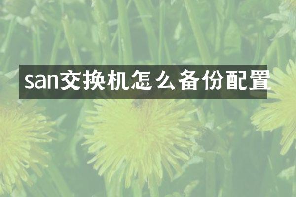 san交换机怎么备份配置