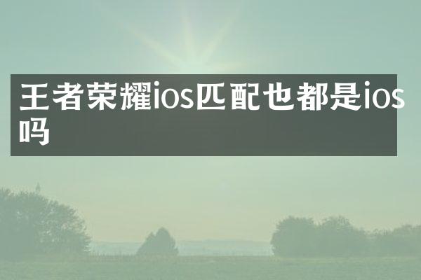 王者荣耀ios匹配也都是ios吗