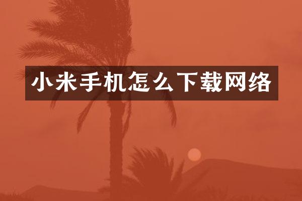 小米手机怎么下载网络