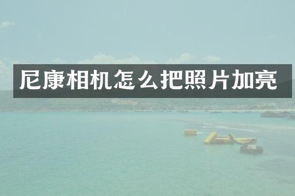 尼康相机怎么把照片加亮