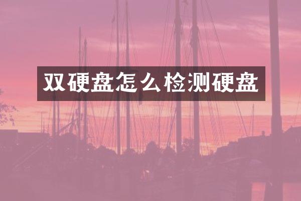 双硬盘怎么检测硬盘
