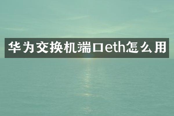 华为交换机端口eth怎么用