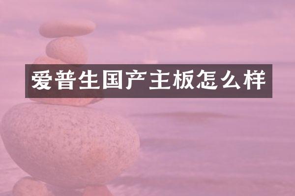 爱普生国产主板怎么样