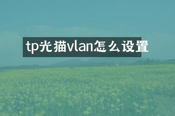 tp光猫vlan怎么设置