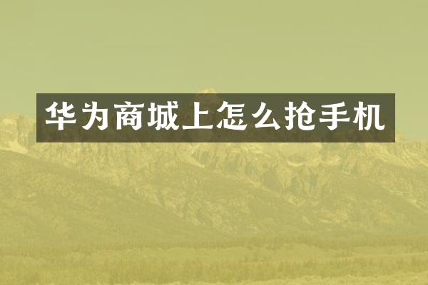 华为商城上怎么抢手机