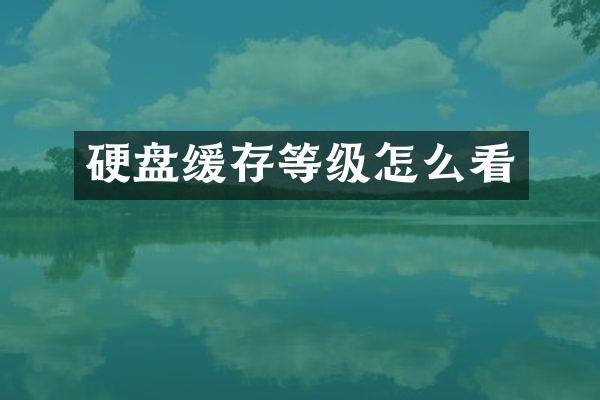 硬盘缓存等级怎么看