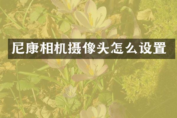 尼康相机摄像头怎么设置