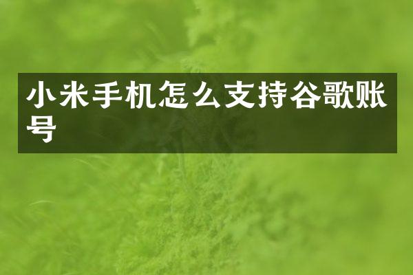 小米手机怎么支持谷歌账号