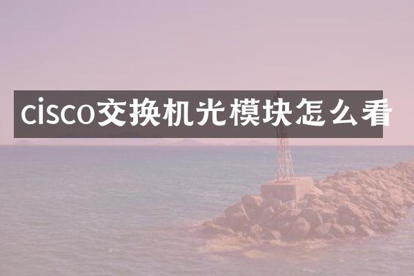 cisco交换机光模块怎么看
