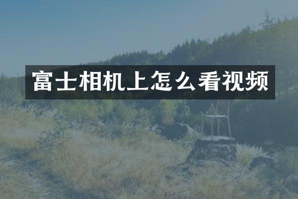 富士相机上怎么看视频