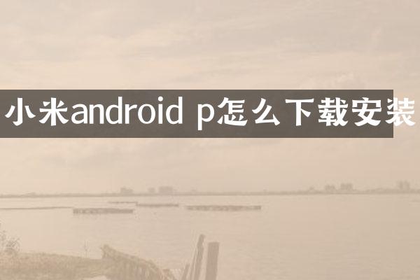 小米android p怎么下载安装