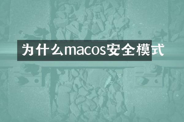 为什么macos安全模式