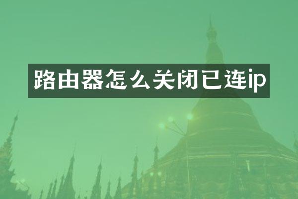 路由器怎么关闭已连ip