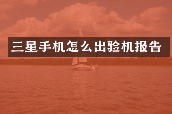 三星手机怎么出验机报告