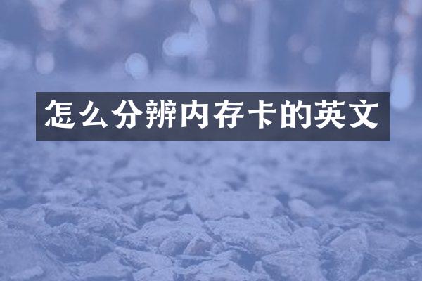 怎么分辨内存卡的英文