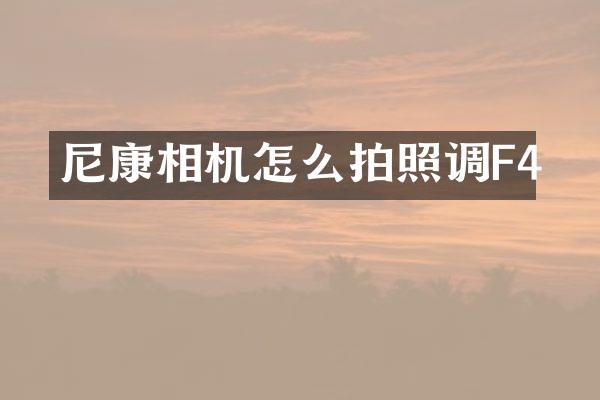 尼康相机怎么拍照调F4