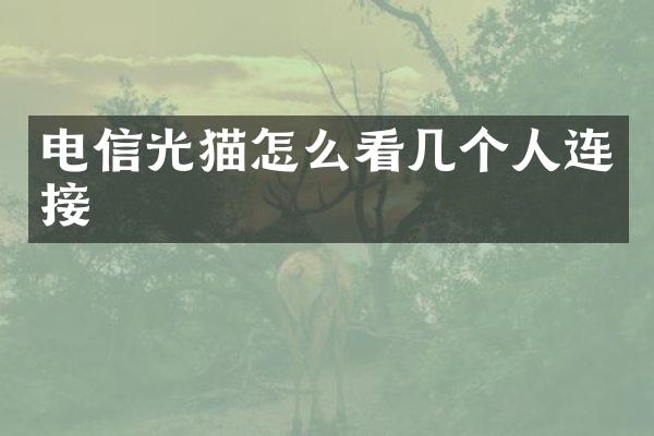 电信光猫怎么看几个人连接