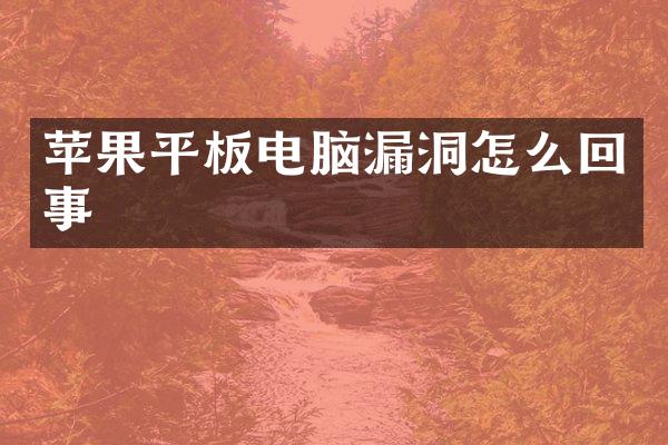 苹果平板电脑漏洞怎么回事