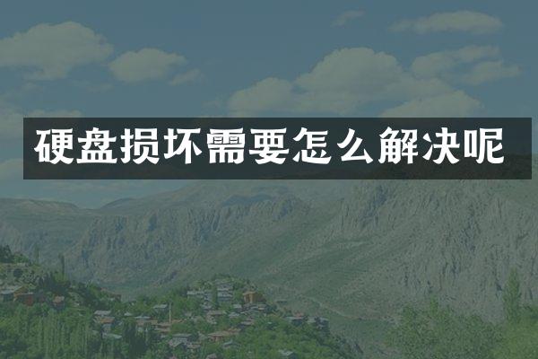 硬盘损坏需要怎么解决呢