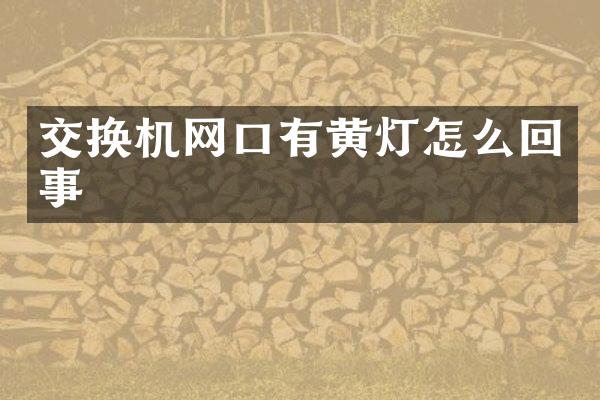 交换机网口有黄灯怎么回事