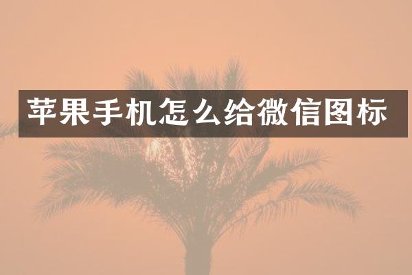 苹果手机怎么给微信图标