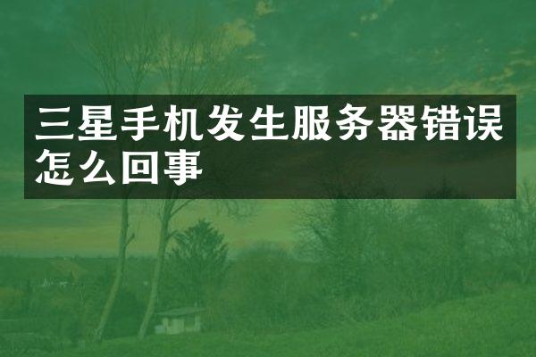 三星手机发生服务器错误怎么回事