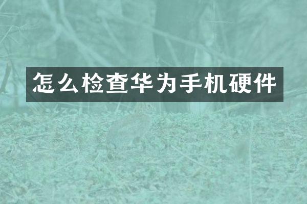 怎么检查华为手机硬件