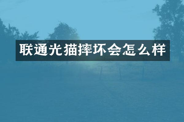 联通光猫摔坏会怎么样