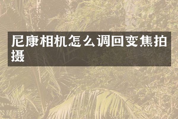 尼康相机怎么调回变焦拍摄