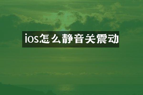 ios怎么静音关震动