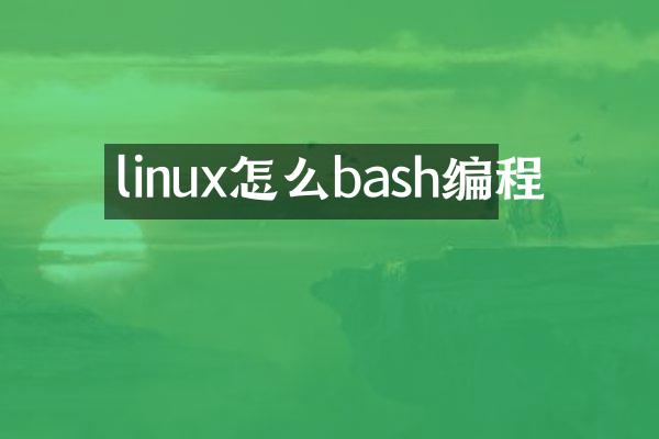 linux怎么bash编程