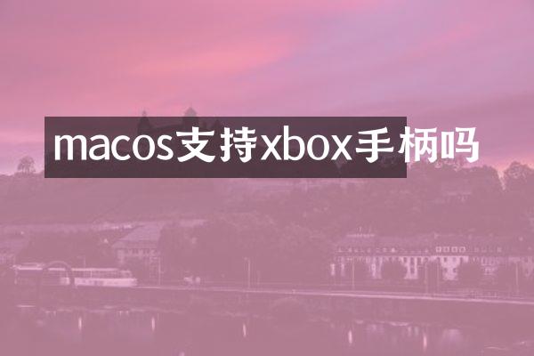 macos支持xbox手柄吗
