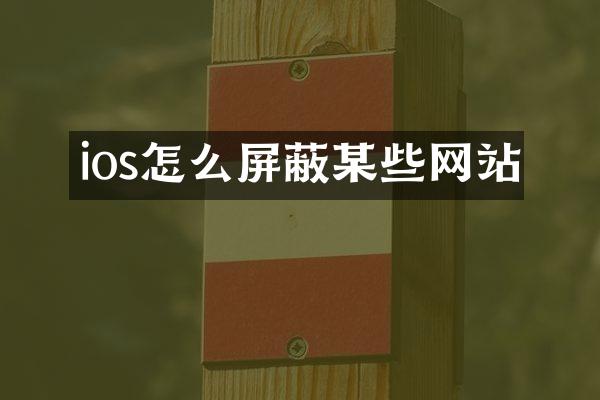 ios怎么屏蔽某些网站