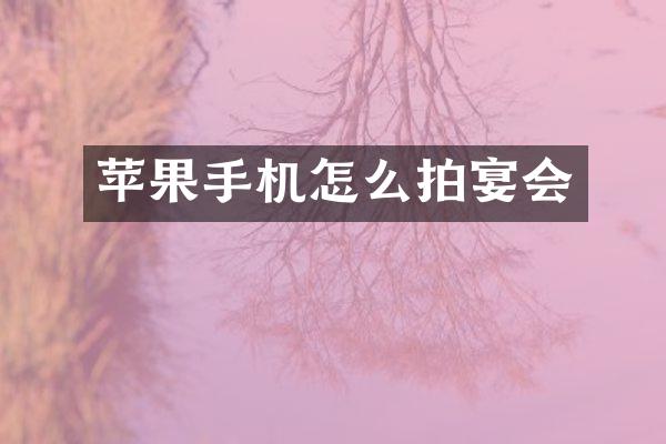 苹果手机怎么拍宴会