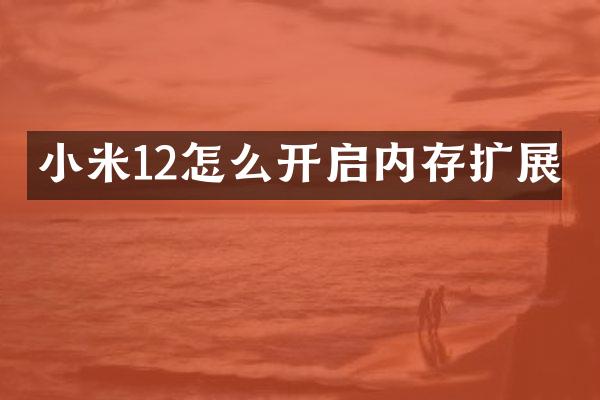 小米12怎么开启内存扩展