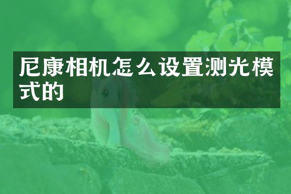 尼康相机怎么设置测光模式的