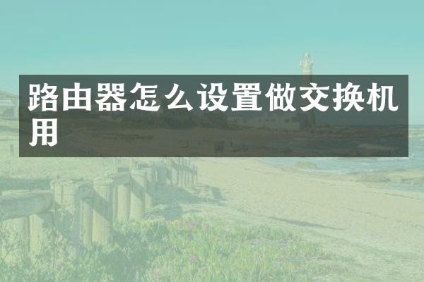 路由器怎么设置做交换机用