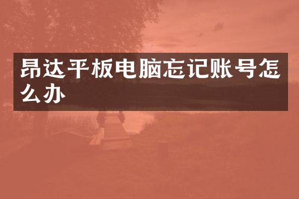 昂达平板电脑忘记账号怎么办