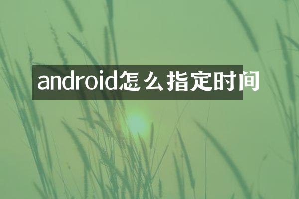 android怎么指定时间