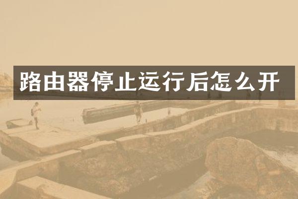 路由器停止运行后怎么开
