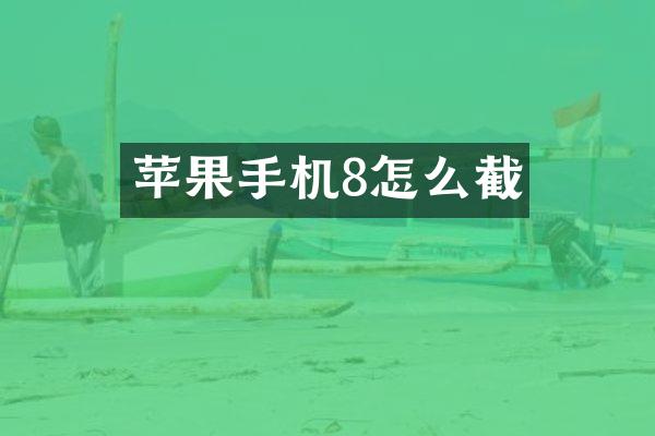 苹果手机8怎么截