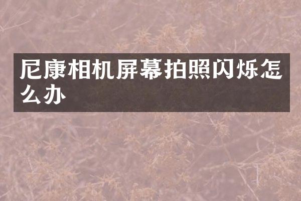 尼康相机屏幕拍照闪烁怎么办