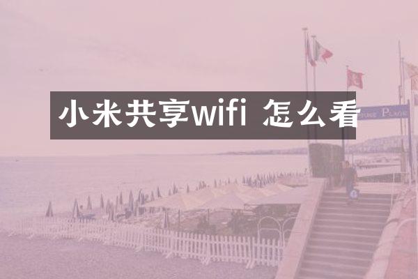 小米共享wifi 怎么看