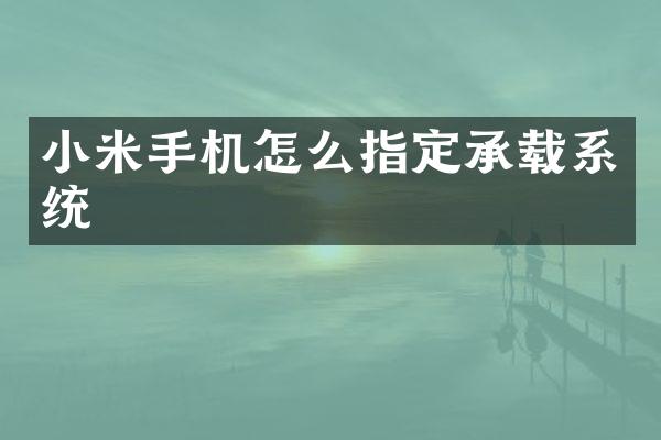 小米手机怎么指定承载系统
