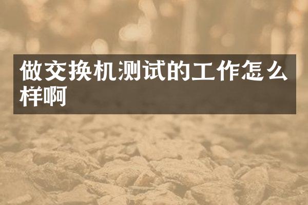 做交换机测试的工作怎么样啊