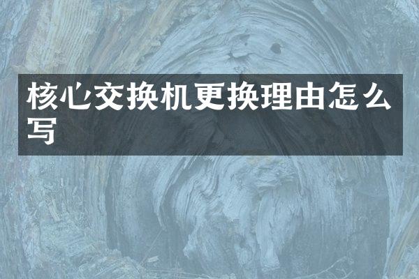 核心交换机更换理由怎么写