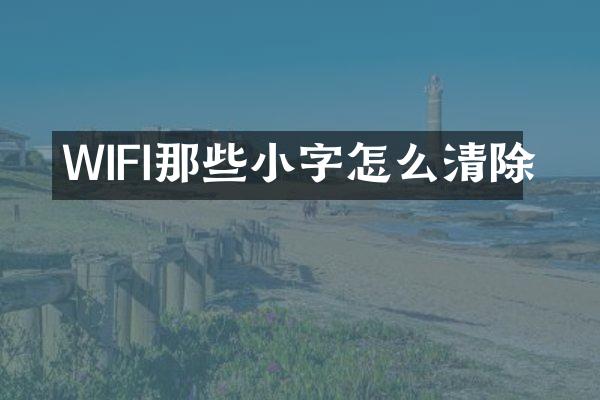 WIFI那些小字怎么清除