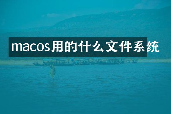 macos用的什么文件系统